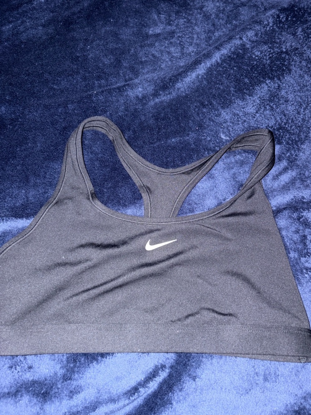 Nike Black Sports Bra with White Swoosh - Women's Intimates
